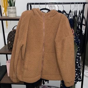 Sherpa Nude Jacket 🤎(Plus Size)